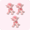 Pink Cow Plush 3PCS