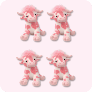 Pink Cow Plush 4PCS